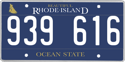 RI license plate 939616