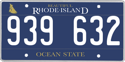 RI license plate 939632