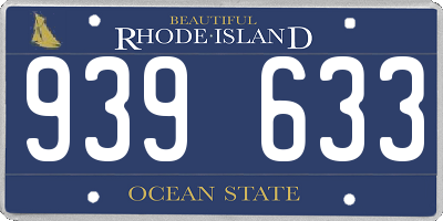 RI license plate 939633