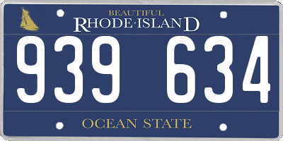 RI license plate 939634