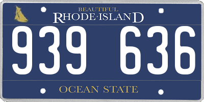 RI license plate 939636