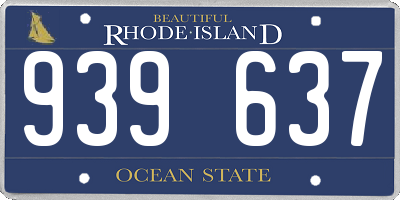 RI license plate 939637