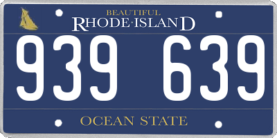 RI license plate 939639