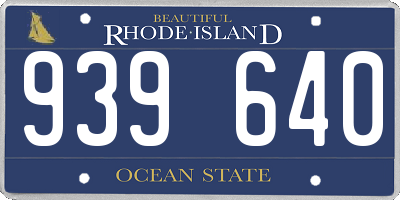 RI license plate 939640