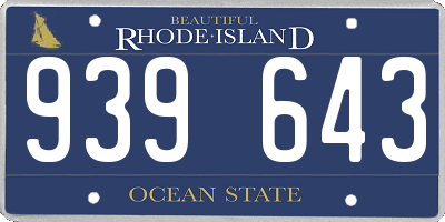 RI license plate 939643