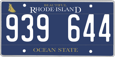 RI license plate 939644