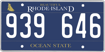 RI license plate 939646