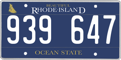 RI license plate 939647