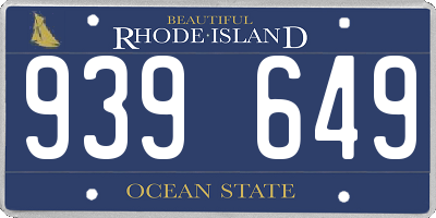 RI license plate 939649
