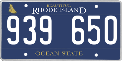 RI license plate 939650