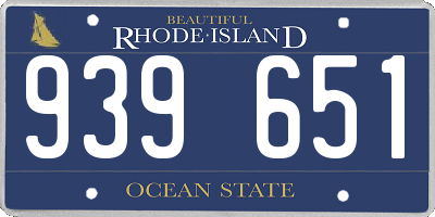 RI license plate 939651