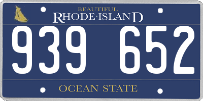 RI license plate 939652