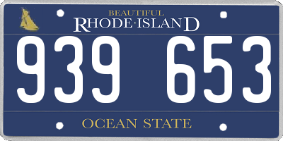 RI license plate 939653