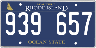 RI license plate 939657