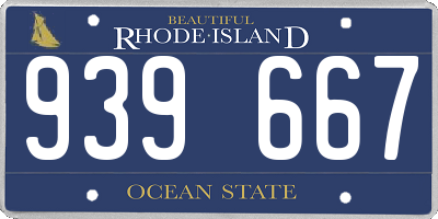 RI license plate 939667