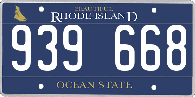 RI license plate 939668