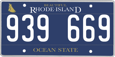RI license plate 939669
