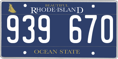 RI license plate 939670