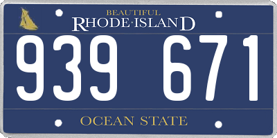 RI license plate 939671