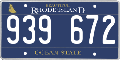 RI license plate 939672