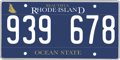 RI license plate 939678