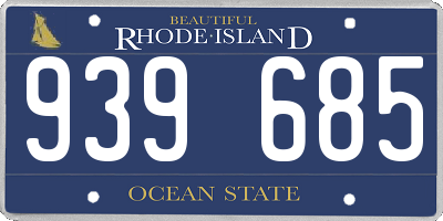 RI license plate 939685