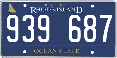 RI license plate 939687