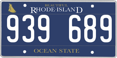 RI license plate 939689