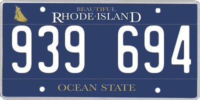 RI license plate 939694
