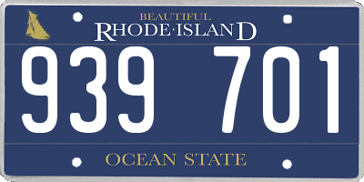RI license plate 939701