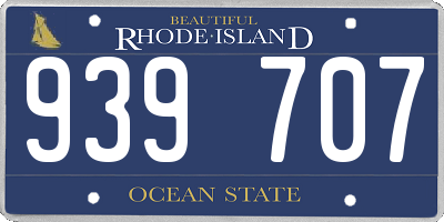 RI license plate 939707