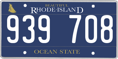 RI license plate 939708