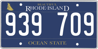 RI license plate 939709