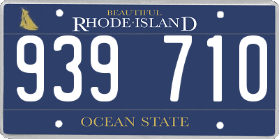 RI license plate 939710