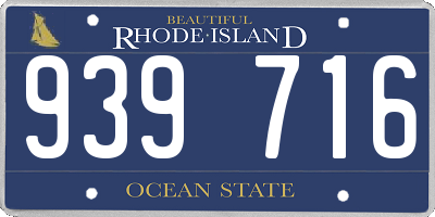 RI license plate 939716