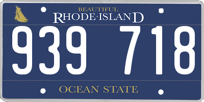 RI license plate 939718