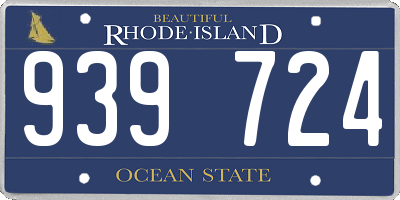 RI license plate 939724