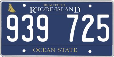 RI license plate 939725