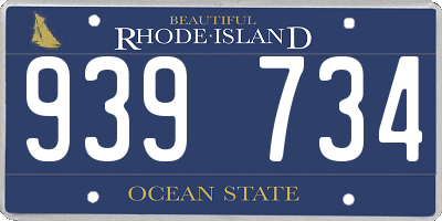 RI license plate 939734