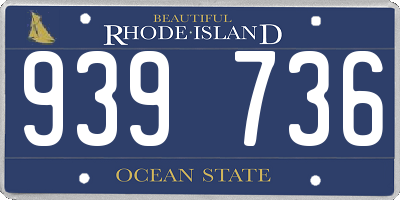 RI license plate 939736