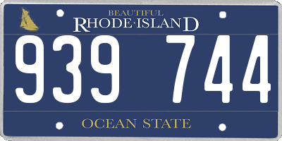 RI license plate 939744
