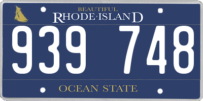 RI license plate 939748