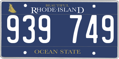 RI license plate 939749