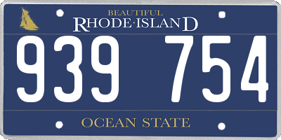 RI license plate 939754
