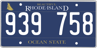 RI license plate 939758
