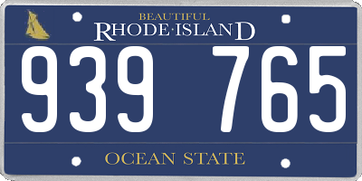 RI license plate 939765