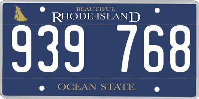 RI license plate 939768