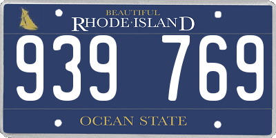 RI license plate 939769