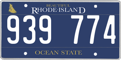 RI license plate 939774