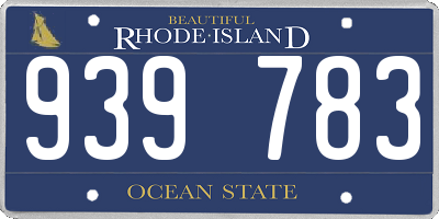 RI license plate 939783